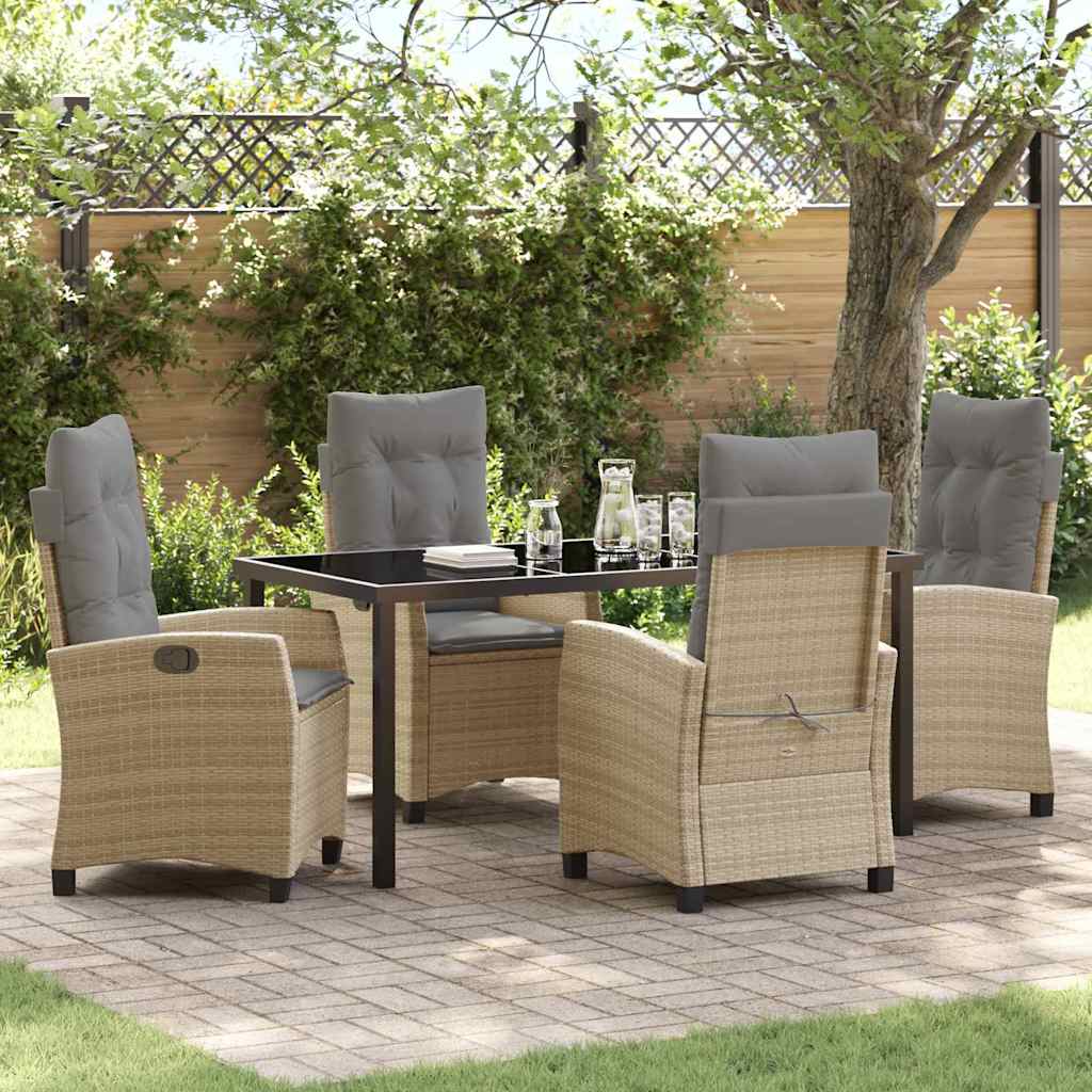 Ensemble de salle à manger pour jardin 5 pcs Beige polyrotin - XIOS