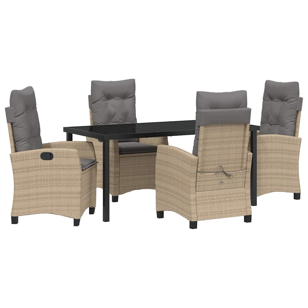 Ensemble de salle à manger pour jardin 5 pcs Beige polyrotin - XIOS
