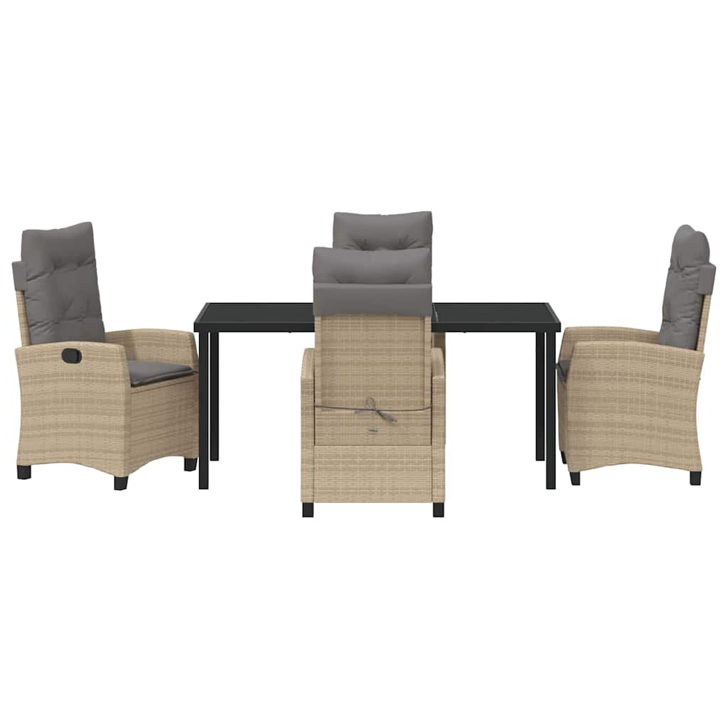 Ensemble de salle à manger pour jardin 5 pcs Beige polyrotin - XIOS