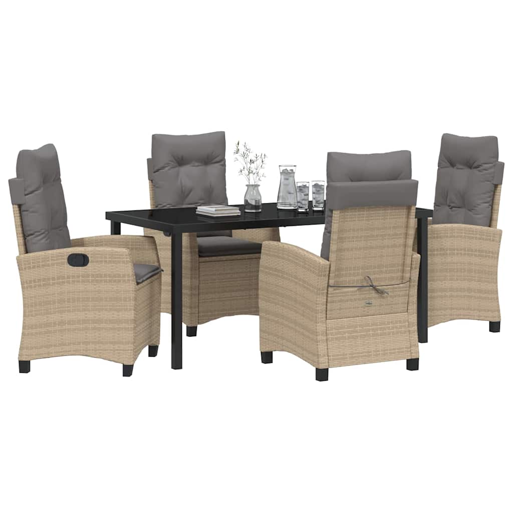 Ensemble de salle à manger pour jardin 5 pcs Beige polyrotin - XIOS