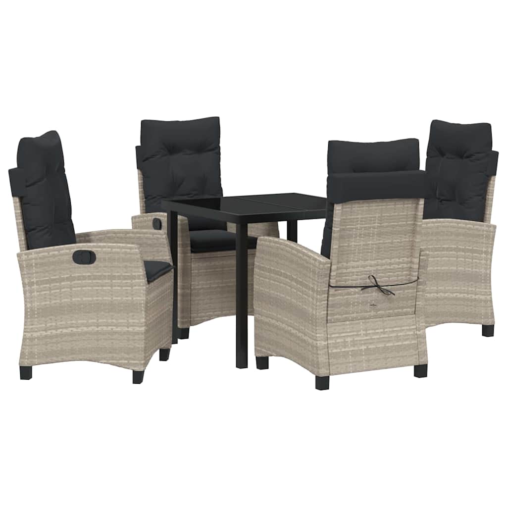 Ensemble de salle à manger pour jardin 5 pcs Gris clair - XIOS