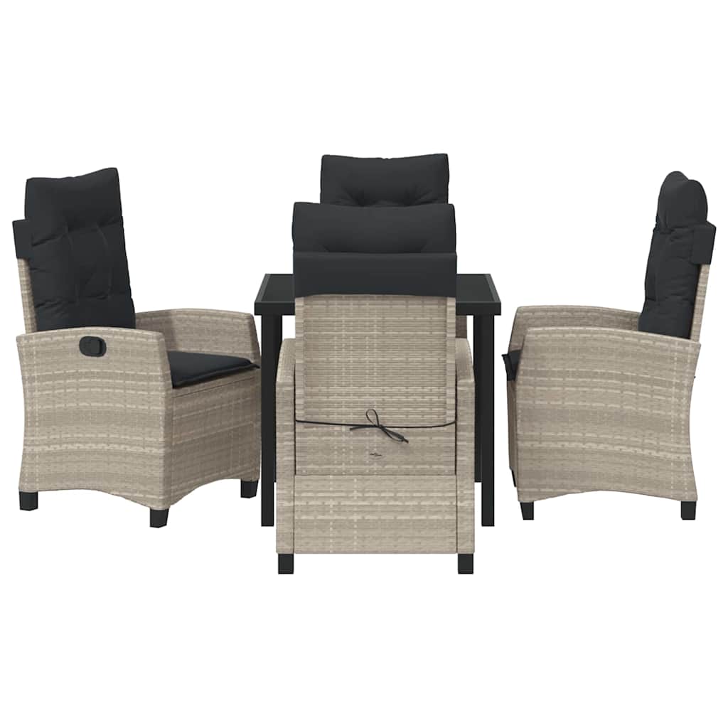 Ensemble de salle à manger pour jardin 5 pcs Gris clair - XIOS