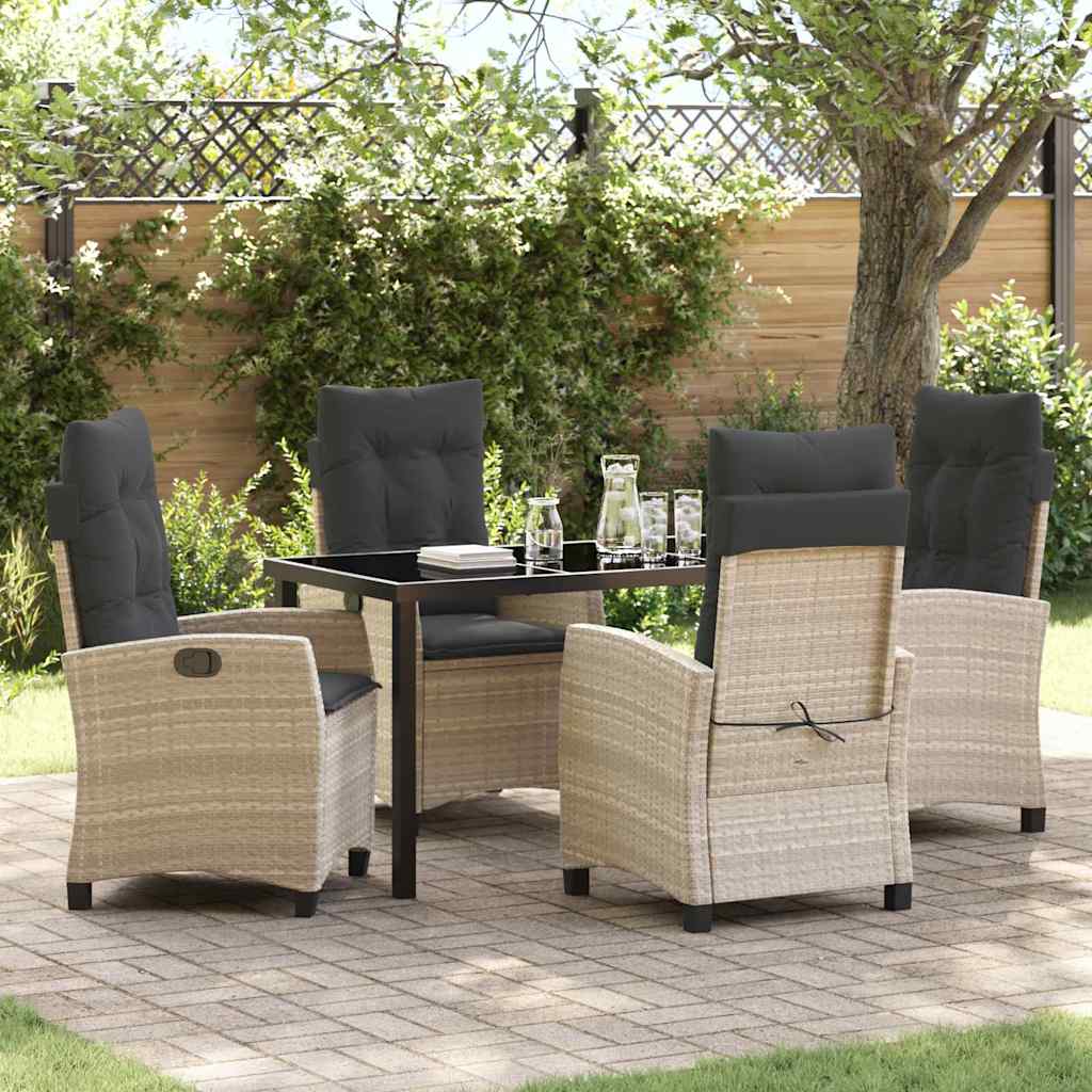 Ensemble de salle à manger pour jardin 5 pcs Gris clair - XIOS