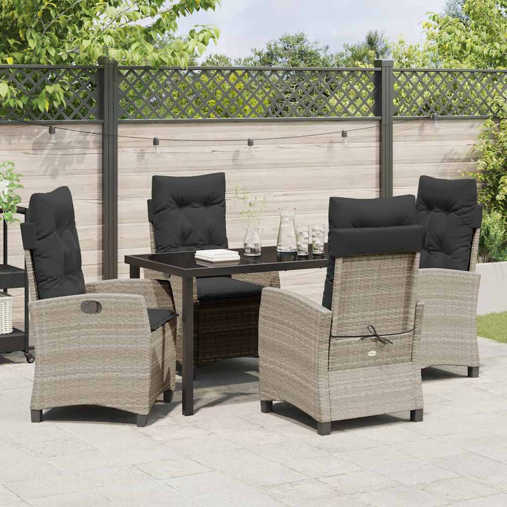 Ensemble de salle à manger pour jardin 5 pcs Gris clair - XIOS