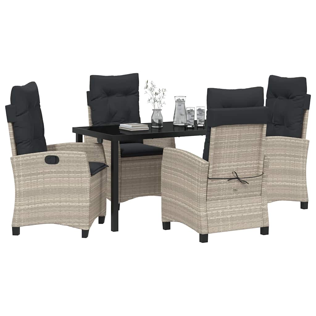 Ensemble de salle à manger pour jardin 5 pcs Gris clair - XIOS