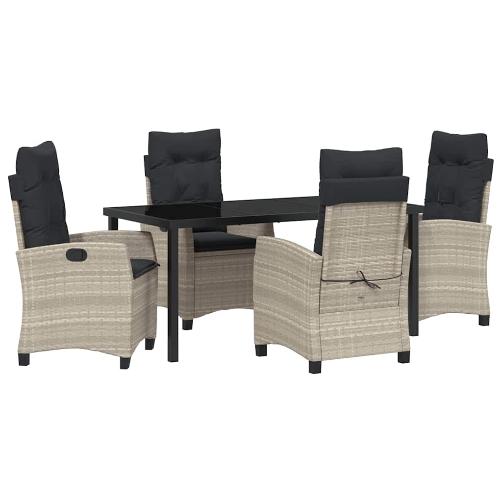 Ensemble de salle à manger pour jardin 5 pcs Gris clair - XIOS