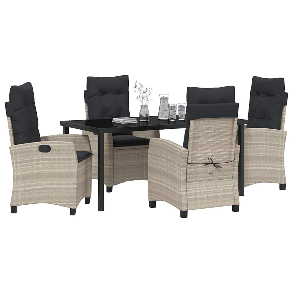 Ensemble de salle à manger pour jardin 5 pcs Gris clair - XIOS