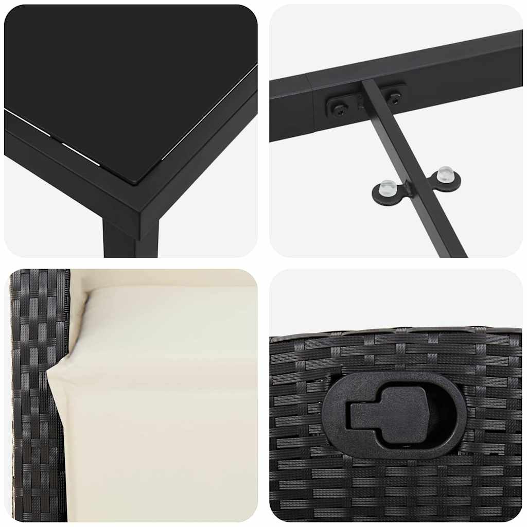 Ensemble de salle à manger pour jardin 5 pcs Noir polyrotin - XIOS