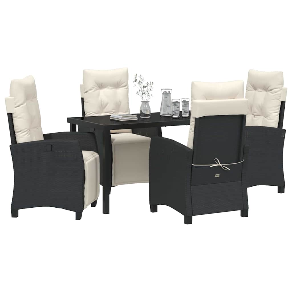 Ensemble de salle à manger pour jardin 5 pcs Noir polyrotin - XIOS