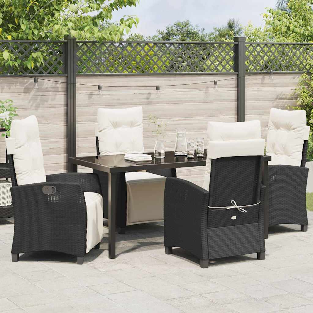Ensemble de salle à manger pour jardin 5 pcs Noir polyrotin - XIOS