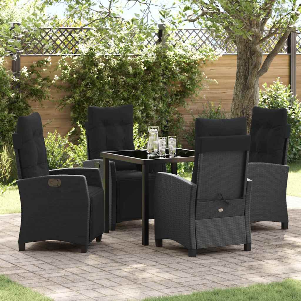Ensemble de salle à manger pour jardin 5 pcs Noir polyrotin - XIOS