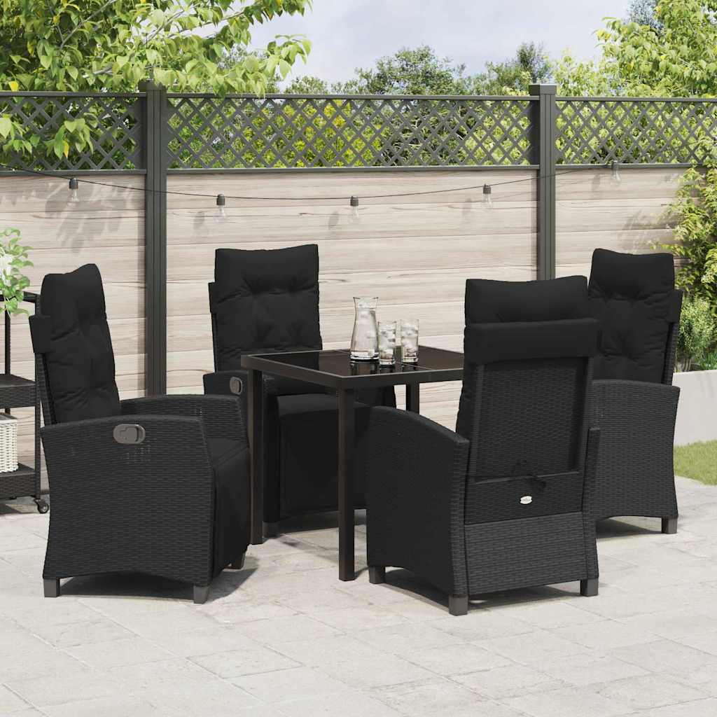 Ensemble de salle à manger pour jardin 5 pcs Noir polyrotin - XIOS