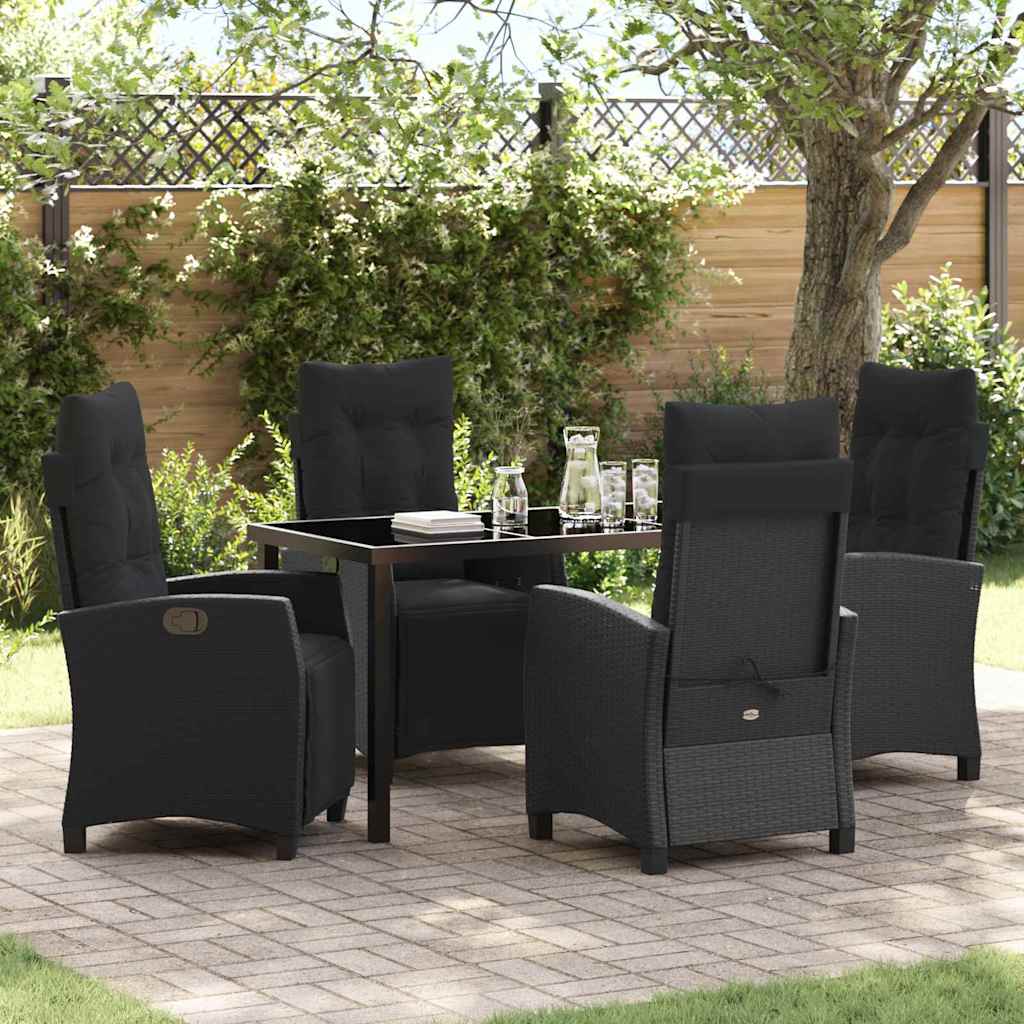 Ensemble de salle à manger pour jardin 5 pcs Noir polyrotin - XIOS