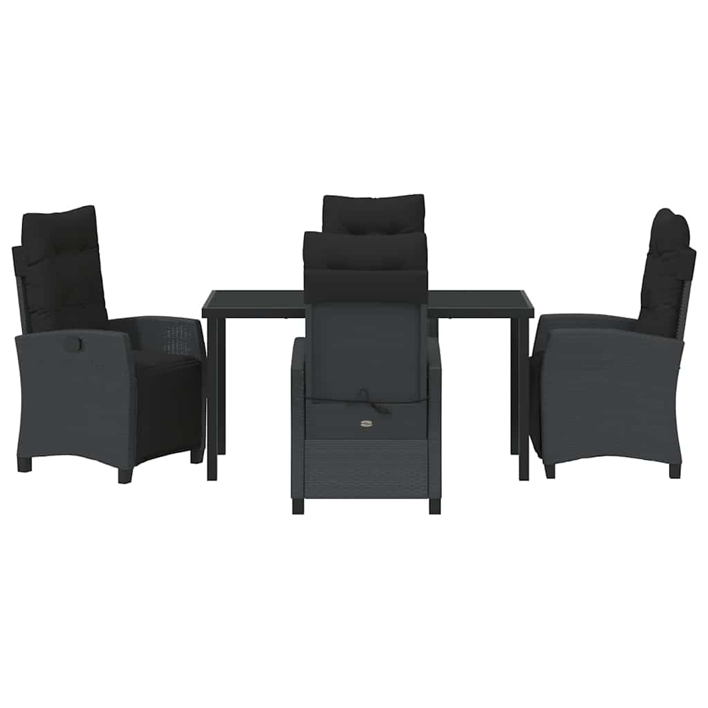 Ensemble de salle à manger pour jardin 5 pcs Noir polyrotin - XIOS