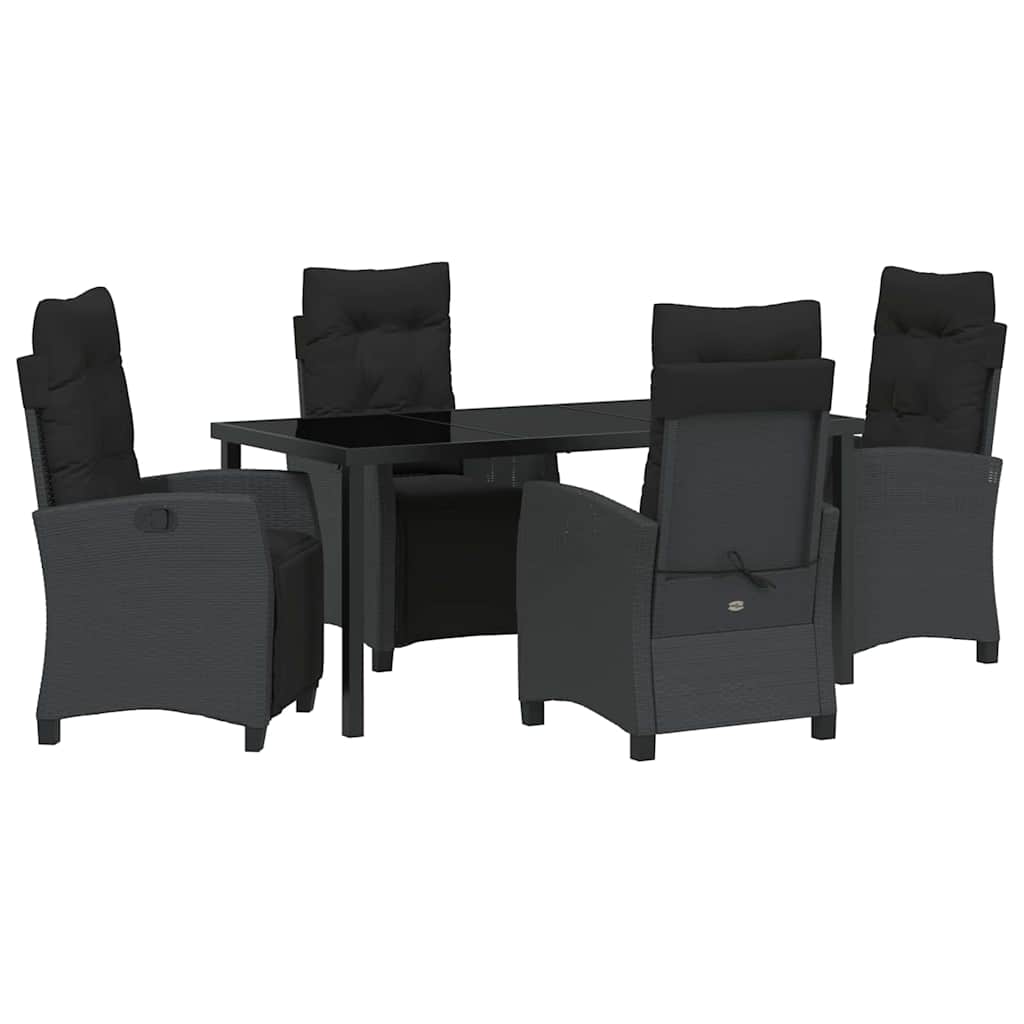 Ensemble de salle à manger pour jardin 5 pcs Noir polyrotin - XIOS