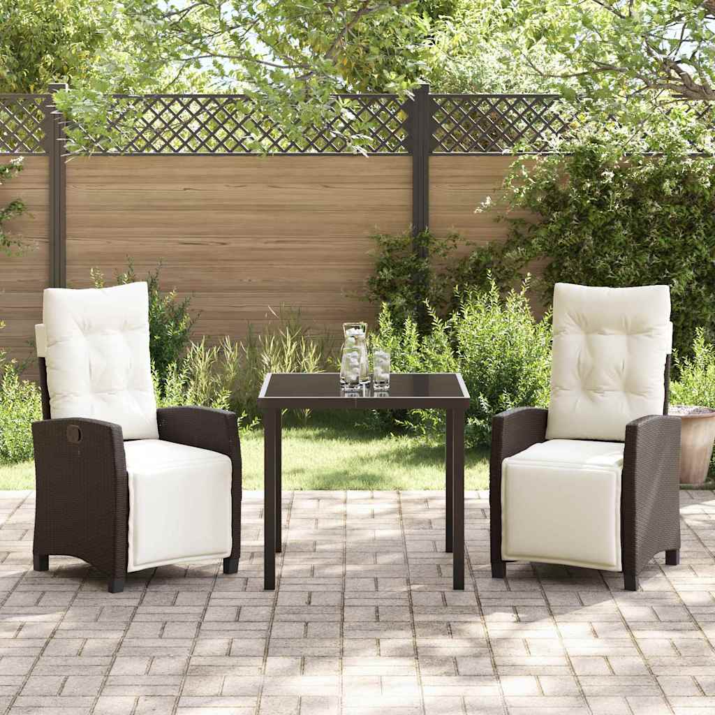 Ensemble de salle à manger pour jardin 3 pcs Marron polyrotin - XIOS