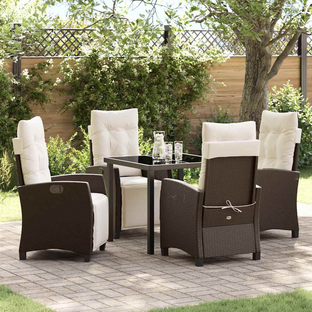Ensemble de salle à manger pour jardin 5 pcs Marron polyrotin - XIOS