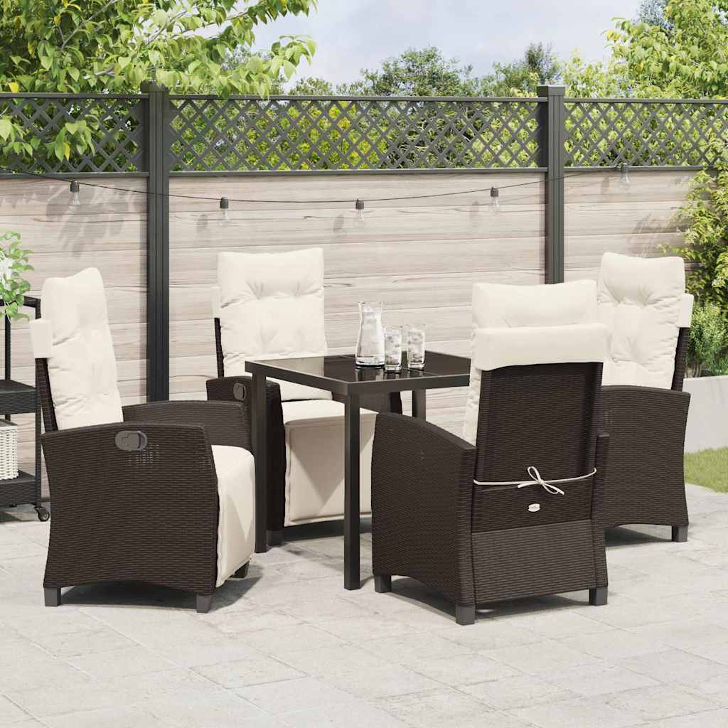 Ensemble de salle à manger pour jardin 5 pcs Marron polyrotin - XIOS