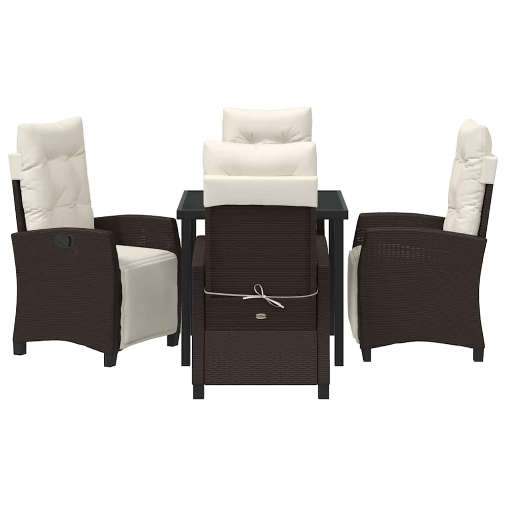 Ensemble de salle à manger pour jardin 5 pcs Marron polyrotin - XIOS