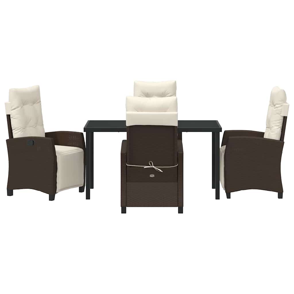Ensemble de salle à manger pour jardin 5 pcs Marron polyrotin - XIOS