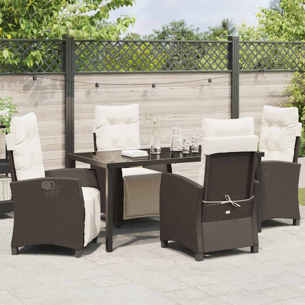 Ensemble de salle à manger pour jardin 5 pcs Marron polyrotin - XIOS