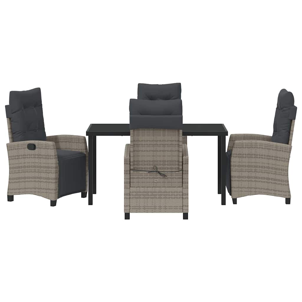 Ensemble de salle à manger pour jardin 5 pcs Gris polyrotin - XIOS