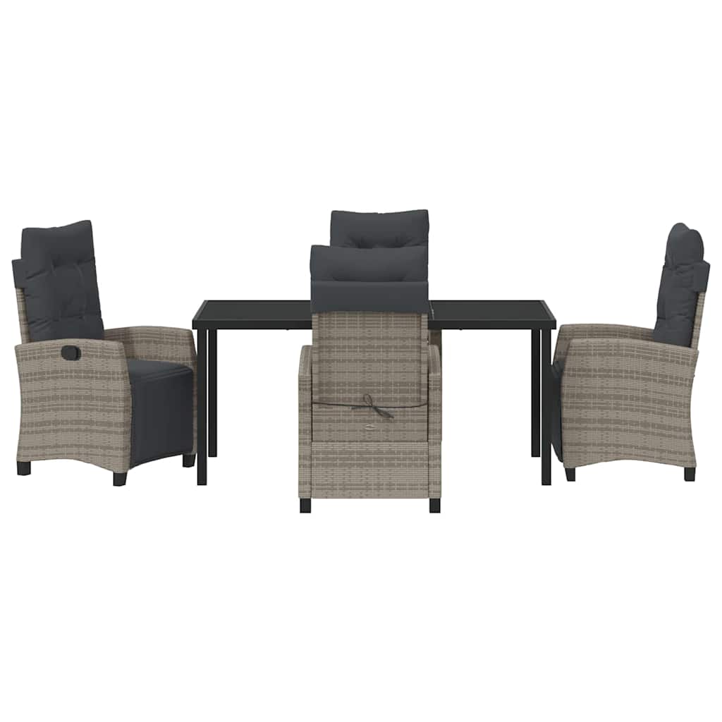Ensemble de salle à manger pour jardin 5 pcs Gris polyrotin - XIOS