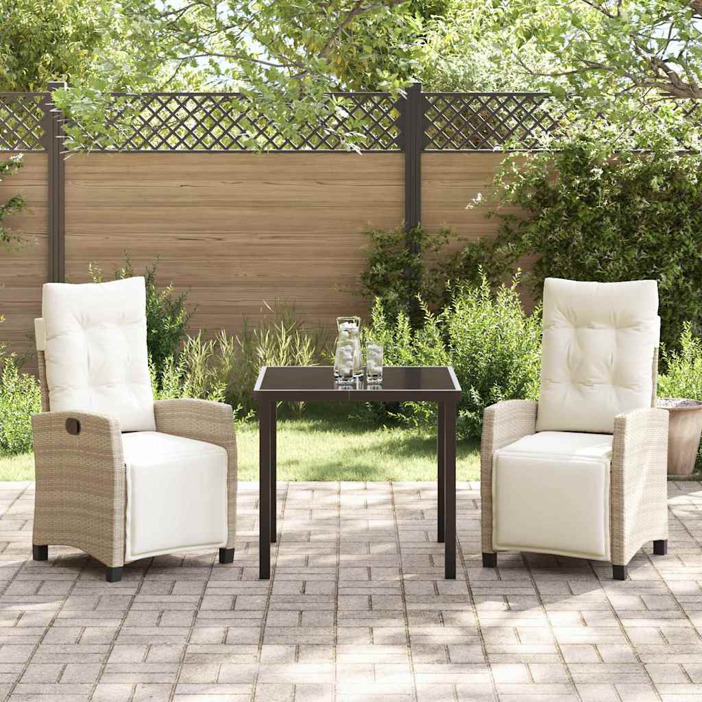 Ensemble de salle à manger pour jardin 3 pcs Beige polyrotin - XIOS