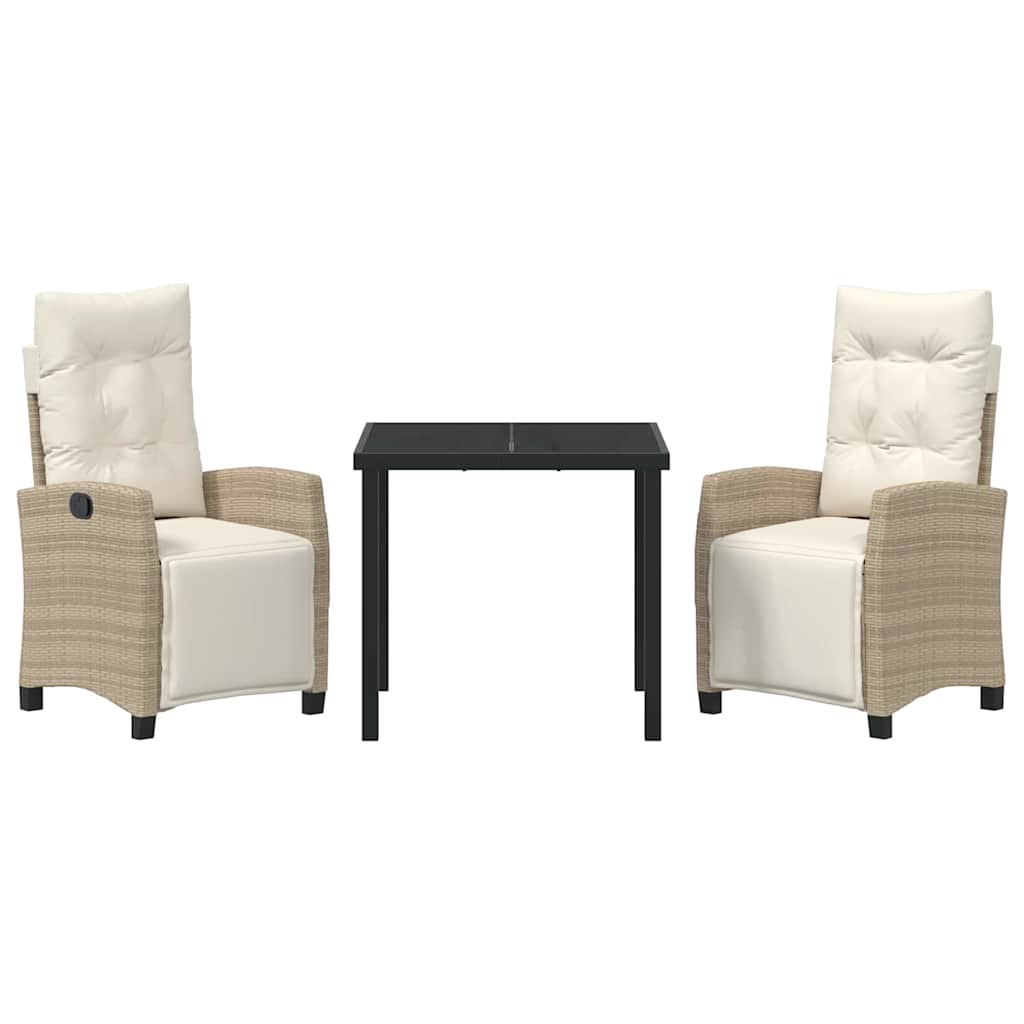 Ensemble de salle à manger pour jardin 3 pcs Beige polyrotin - XIOS