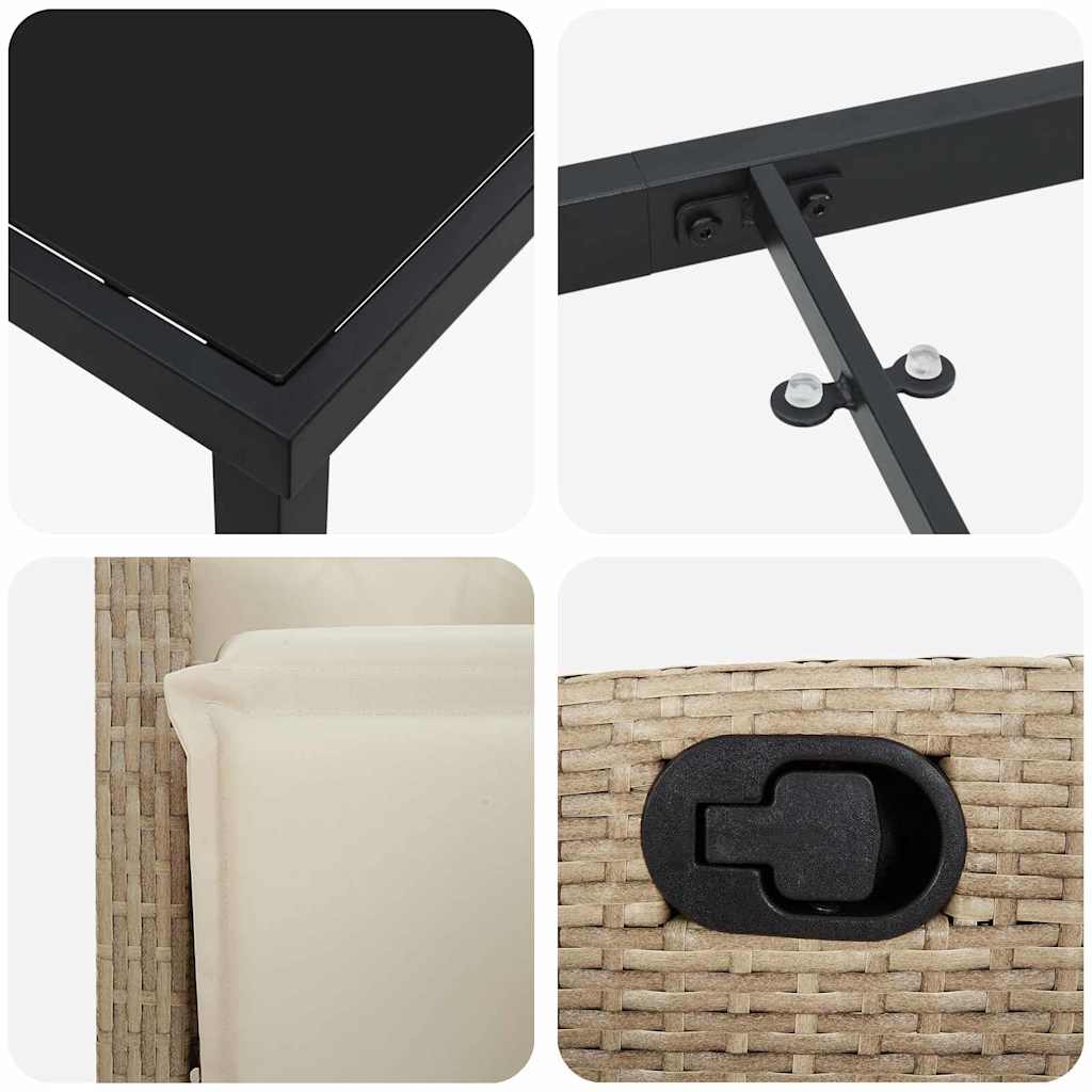 Ensemble de salle à manger pour jardin 5 pcs Beige polyrotin - XIOS