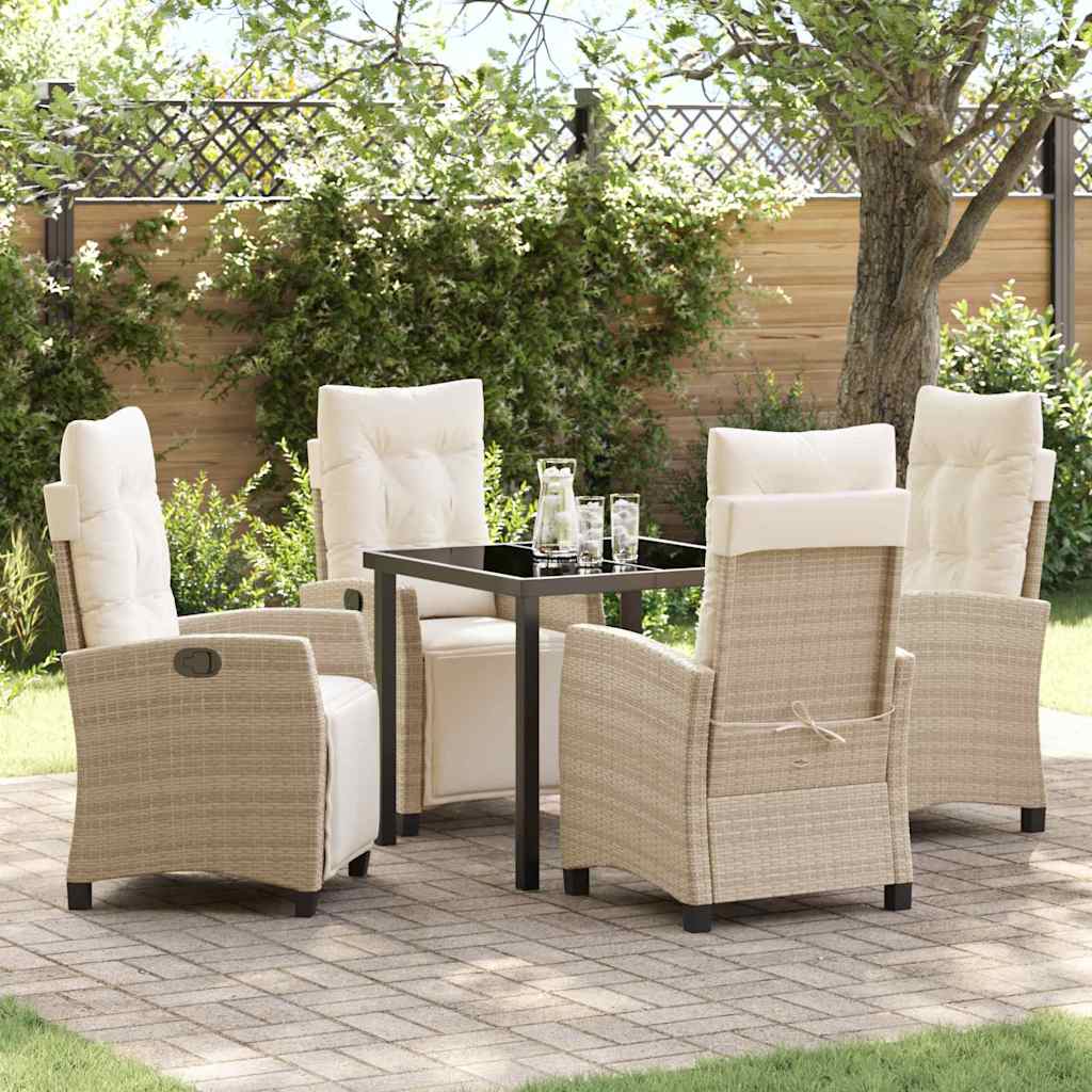 Ensemble de salle à manger pour jardin 5 pcs Beige polyrotin - XIOS