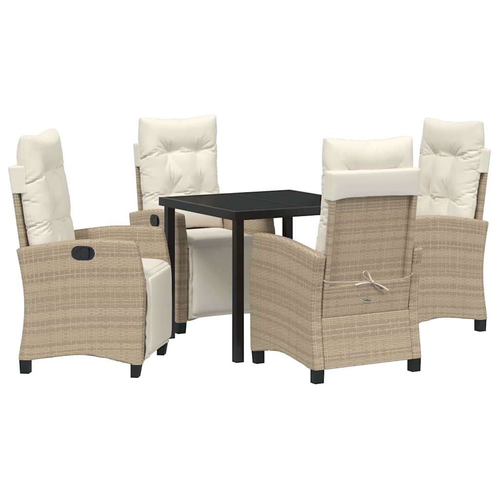 Ensemble de salle à manger pour jardin 5 pcs Beige polyrotin - XIOS