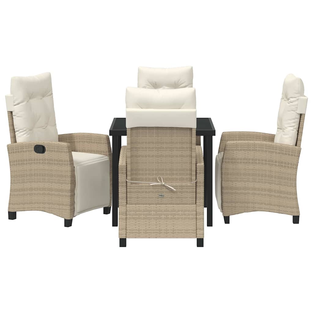 Ensemble de salle à manger pour jardin 5 pcs Beige polyrotin - XIOS