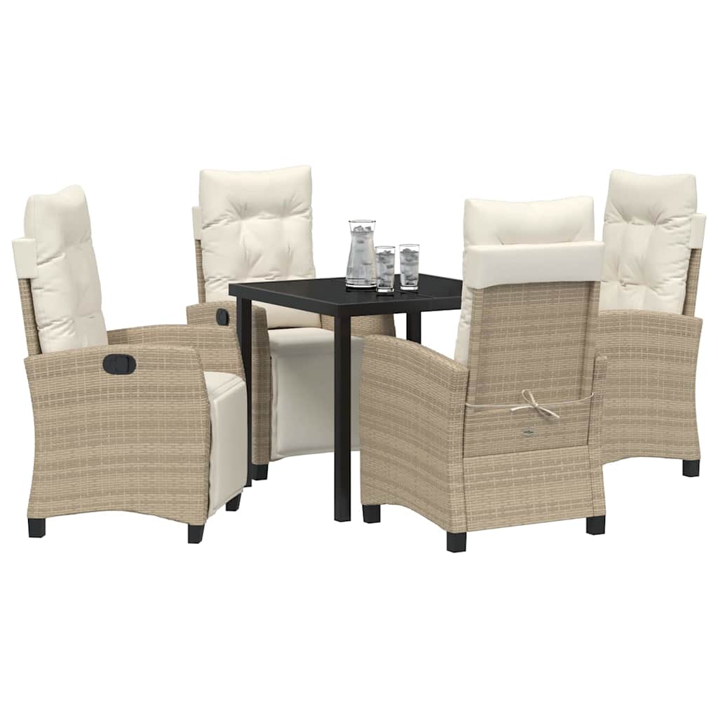 Ensemble de salle à manger pour jardin 5 pcs Beige polyrotin - XIOS