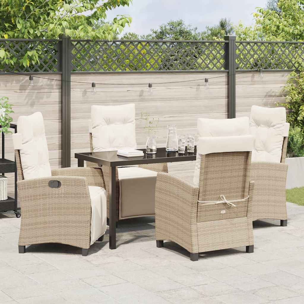 Ensemble de salle à manger pour jardin 5 pcs Beige polyrotin - XIOS