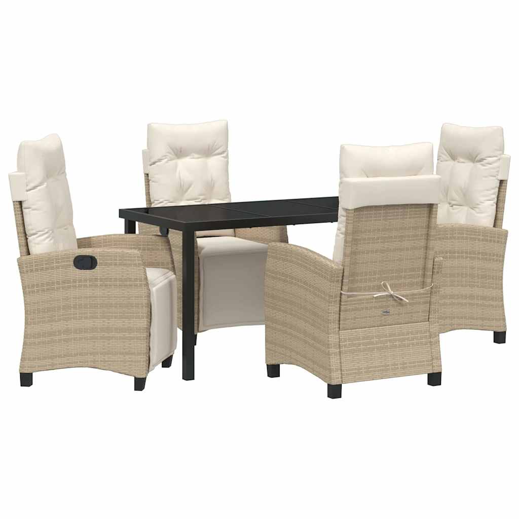 Ensemble de salle à manger pour jardin 5 pcs Beige polyrotin - XIOS