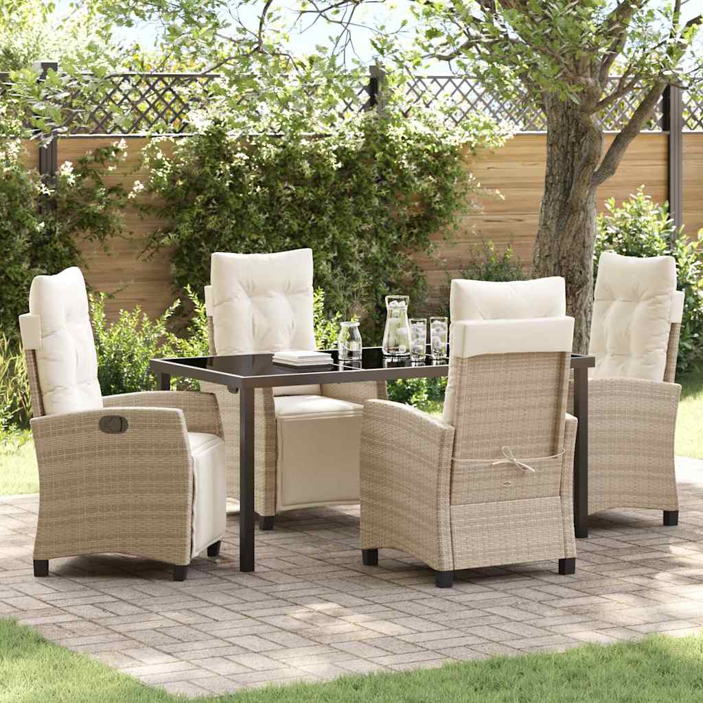 Ensemble de salle à manger pour jardin 5 pcs Beige polyrotin - XIOS