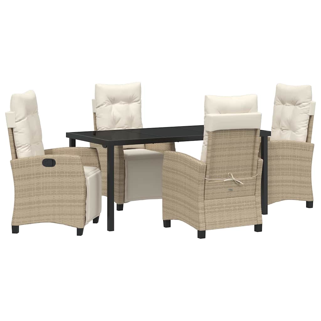 Ensemble de salle à manger pour jardin 5 pcs Beige polyrotin - XIOS