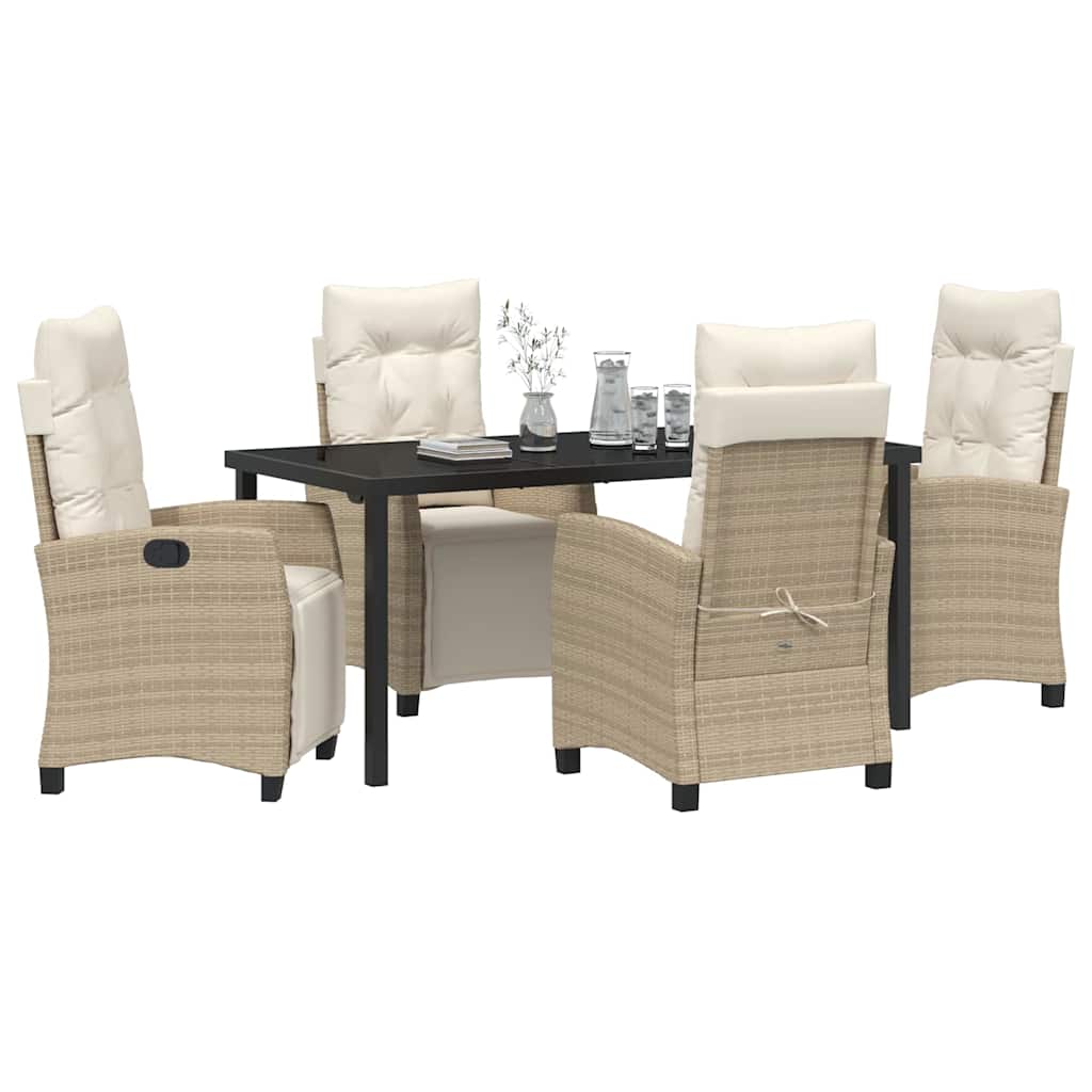 Ensemble de salle à manger pour jardin 5 pcs Beige polyrotin - XIOS