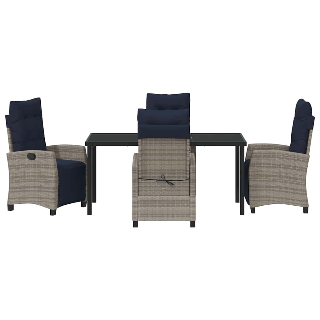 Ensemble de salle à manger pour jardin 5 pcs Gris polyrotin - XIOS