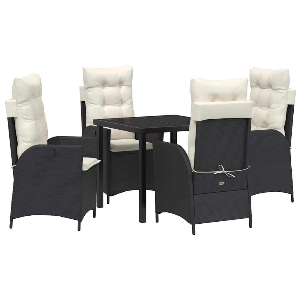 Ensemble de salle à manger pour jardin 5 pcs Noir polyrotin - XIOS