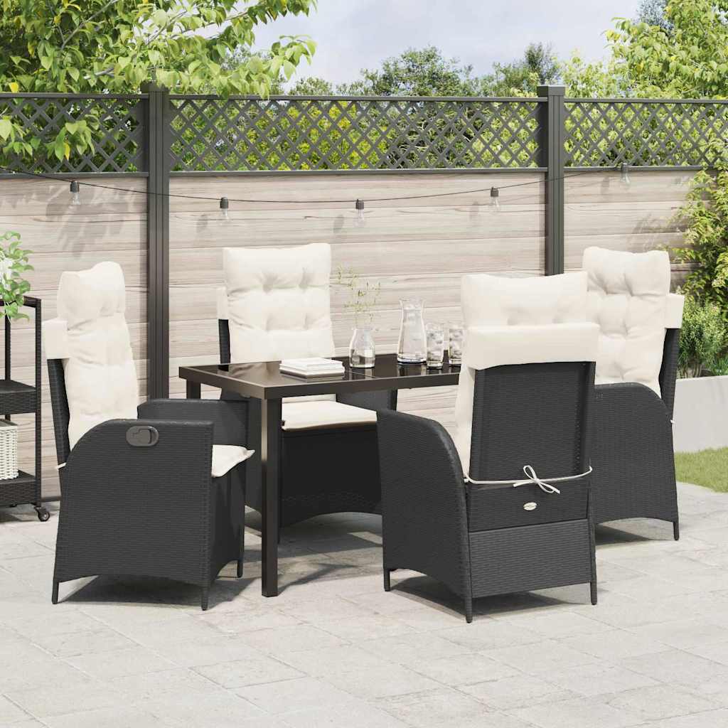 Ensemble de salle à manger pour jardin 5 pcs Noir polyrotin - XIOS
