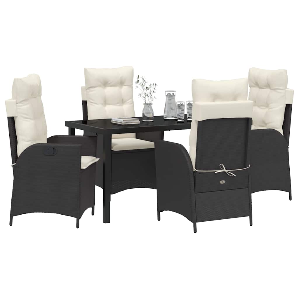 Ensemble de salle à manger pour jardin 5 pcs Noir polyrotin - XIOS