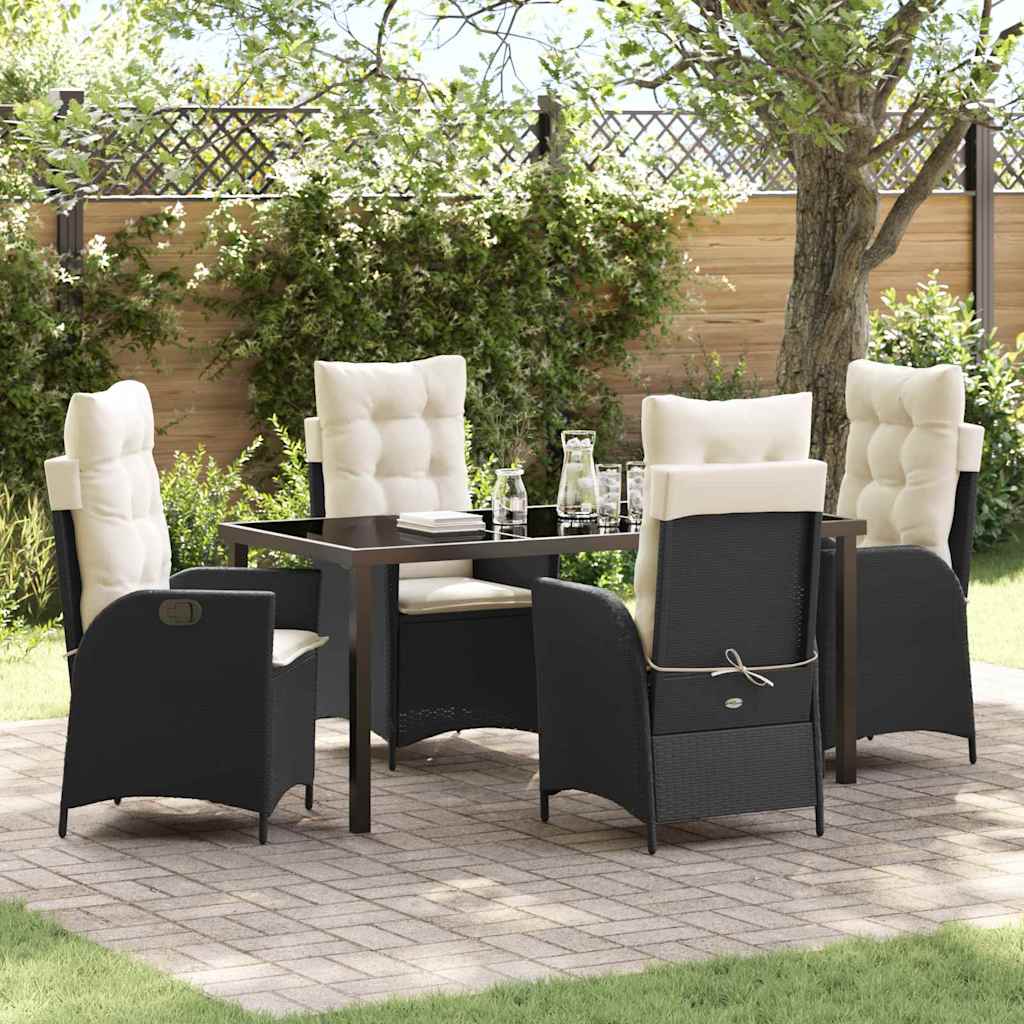 Ensemble de salle à manger pour jardin 5 pcs Noir polyrotin - XIOS