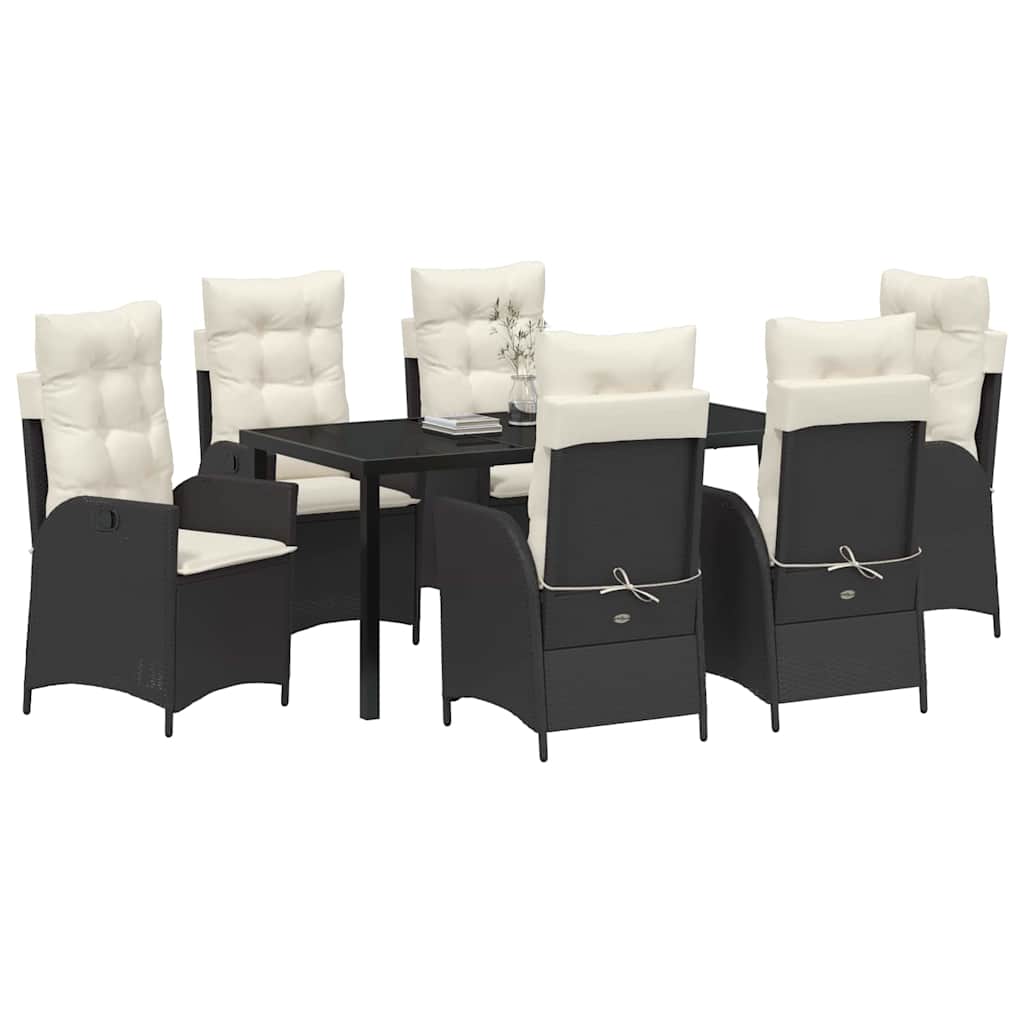 Ensemble de salle à manger pour jardin 7 pcs Noir polyrotin - XIOS