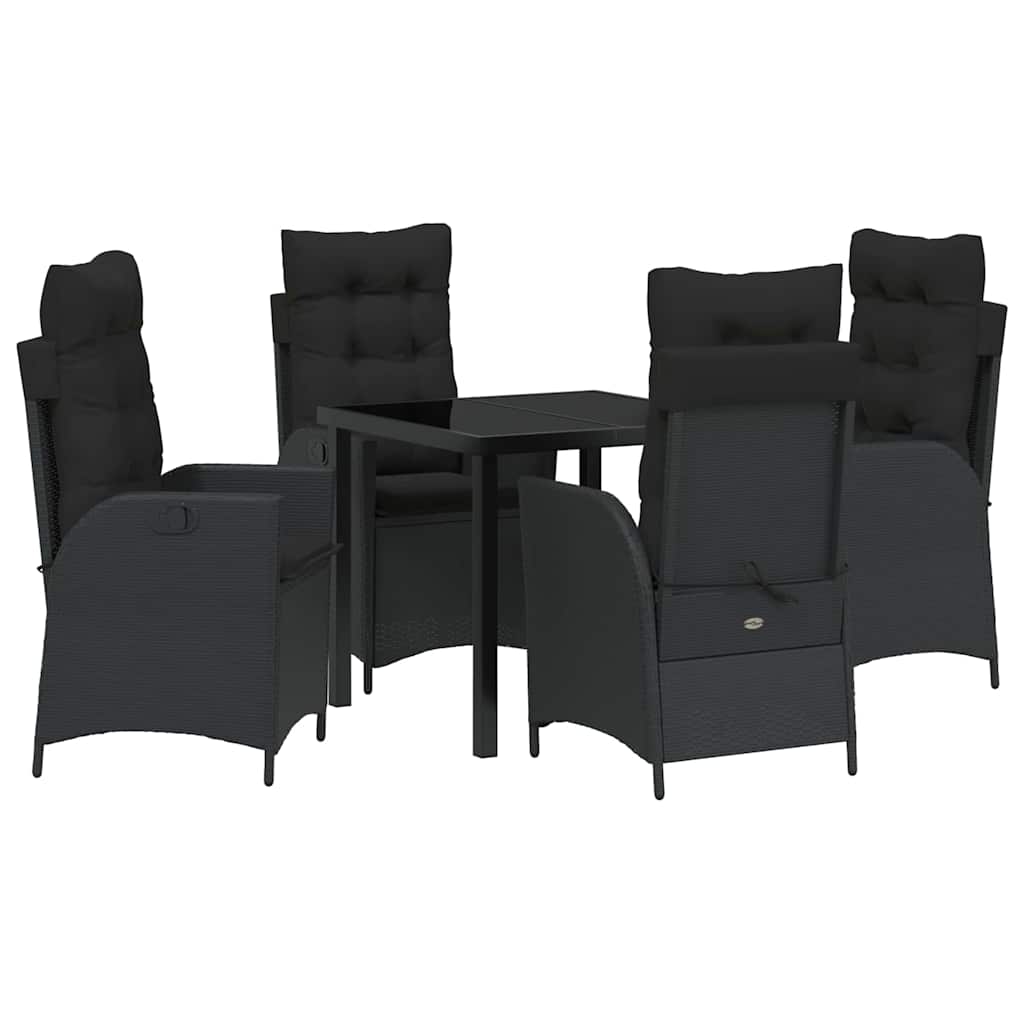 Ensemble de salle à manger pour jardin 5 pcs Noir polyrotin - XIOS