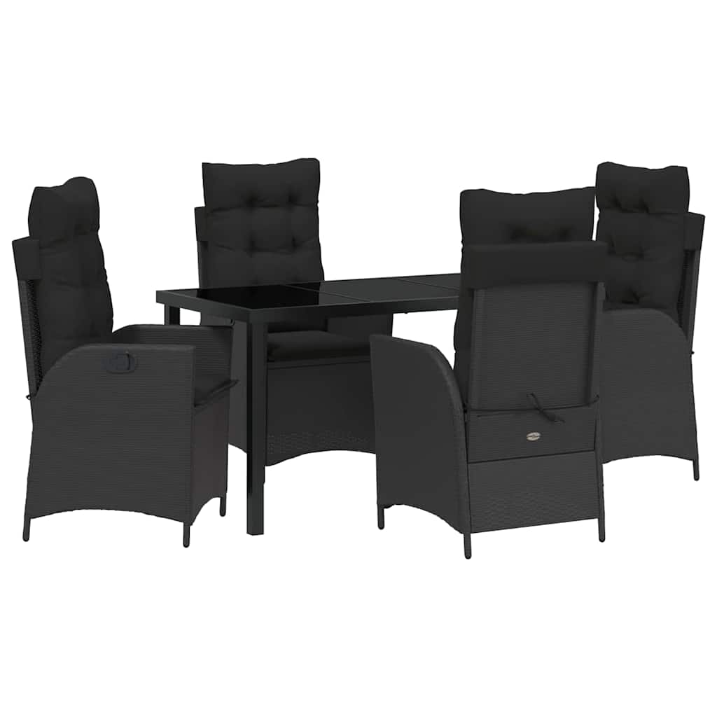 Ensemble de salle à manger pour jardin 5 pcs Noir polyrotin - XIOS