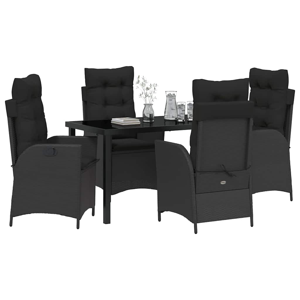 Ensemble de salle à manger pour jardin 5 pcs Noir polyrotin - XIOS