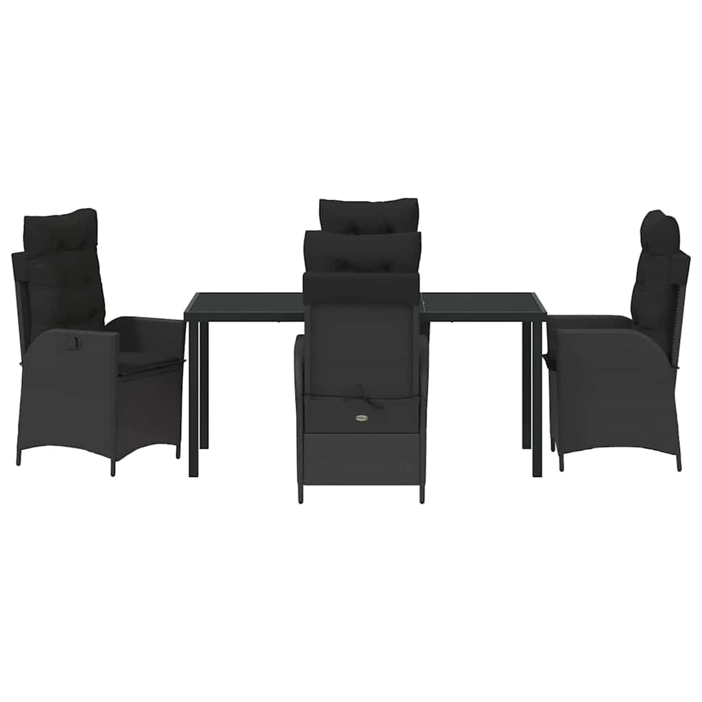 Ensemble de salle à manger pour jardin 5 pcs Noir polyrotin - XIOS