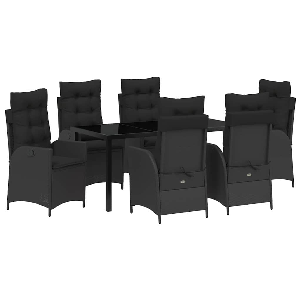 Ensemble de salle à manger pour jardin 7 pcs Noir polyrotin - XIOS